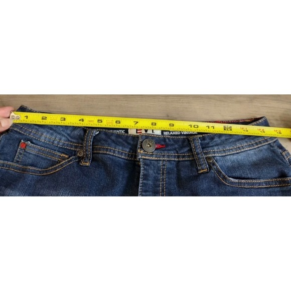 Women's Size 4 EV1 Alex Relaxed Vintage Blue Jean Denim Shorts Embroidered - Picture 7 of 10